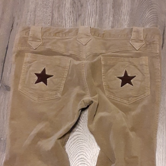 Dragonfly Clothing womens tan star corduroy pants - Picture 3 of 5
